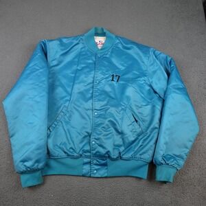 Vintage Game Sportswear Jacket Mens XL Blue Satin Who's Who Baseball Varsity 80s